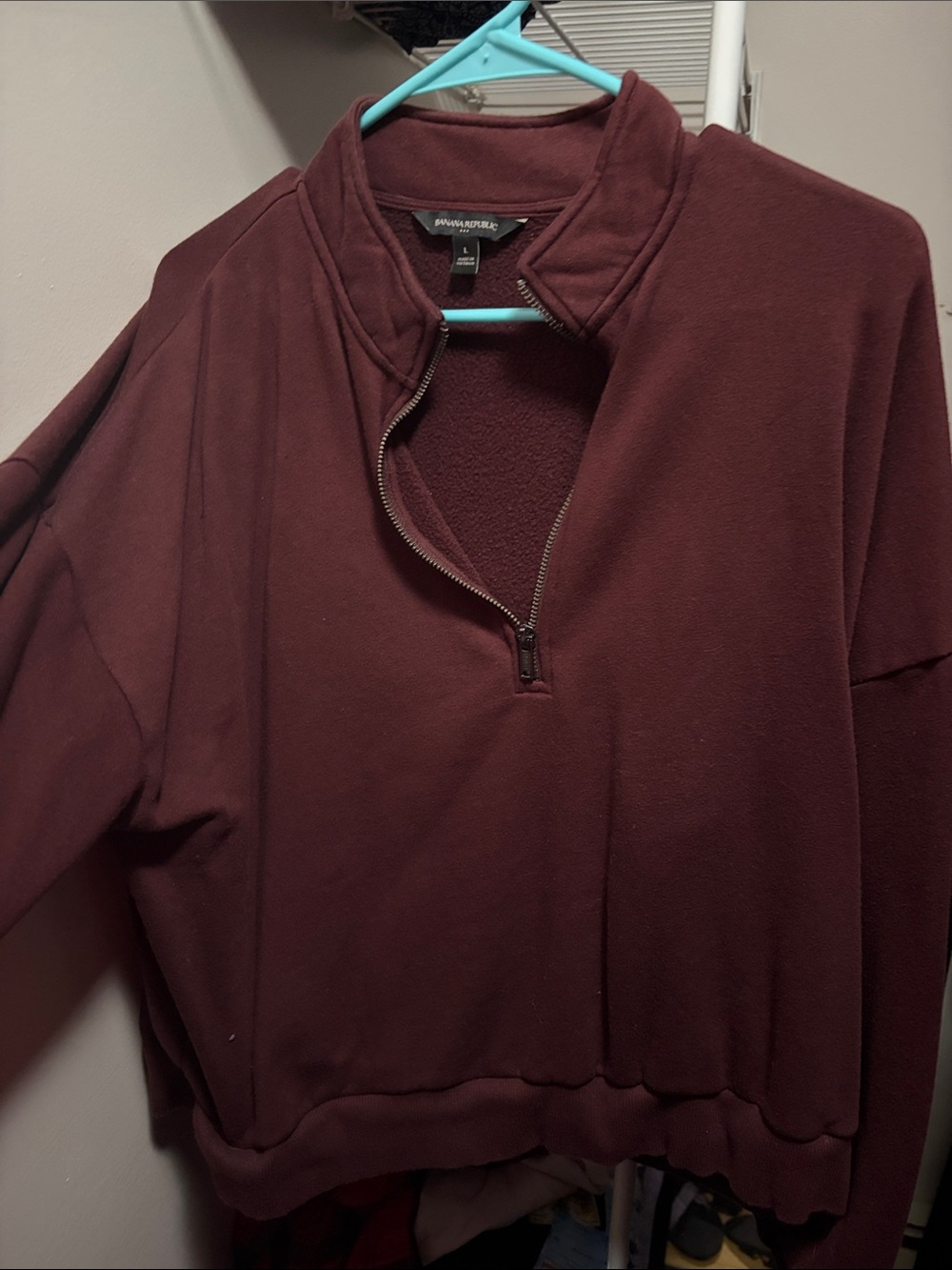Banana Republic Factory Men's Burgundy Half-Zip Pullover